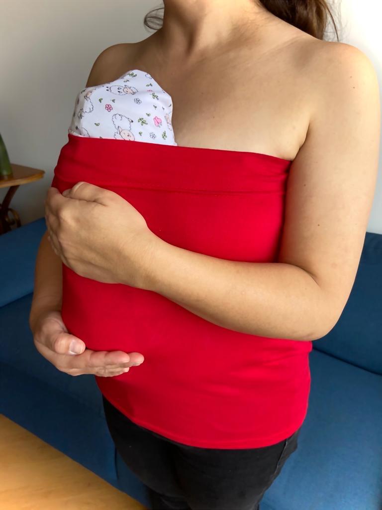 Faja del plan canguro en tela suave color rosa