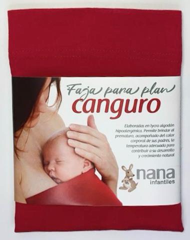 Faja del plan canguro en uso con ajuste ergonómico